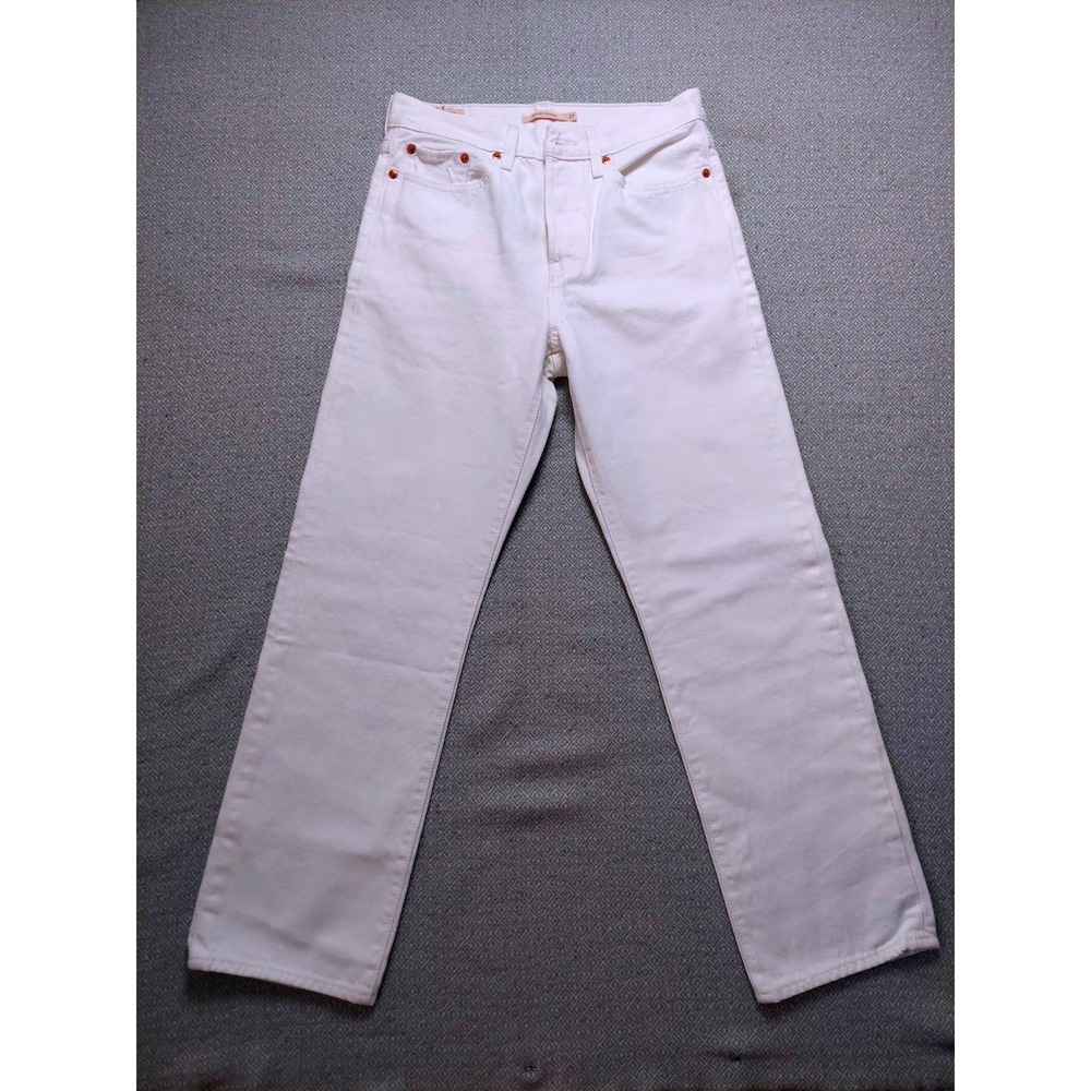 Levis Jeans Womens 27 White Wedgie Straight High Rise Button Fly Denim Pants